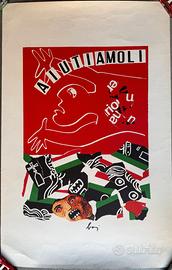 Poster vintage ENRICO BAJ AIUTIAMOLI