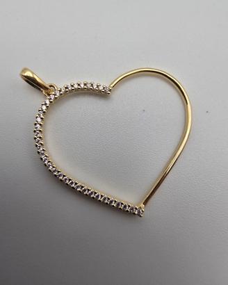 Ciondolo Cuore Oro 18 Kt e Zirconi