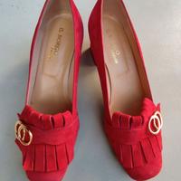 Scarpa décolleté donna camoscio rosso 38