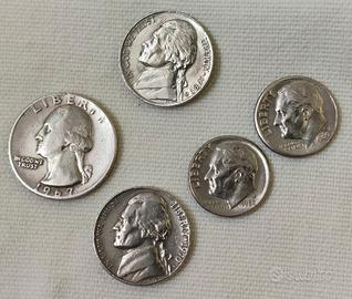 Lotto 5 Monete Stati Uniti 