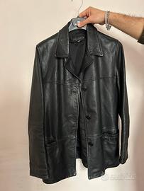 Giacca vera pelle nera donna - vintage