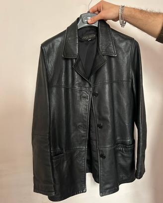 Giacca vera pelle nera donna - vintage