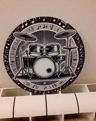 Insegna Rotonda in Alluminio Stile Antico " Drum
