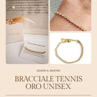 Bracciale Tennis Oro Unisex Acciaio Inossidabile 