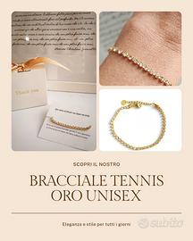 Bracciale Tennis Oro Unisex Acciaio Inossidabile 