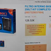 Filtro interno Bio Box 2 completo di materiale fil