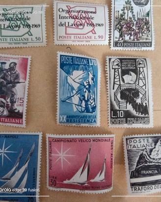 9 francobolli italiani nuovi 1965/69