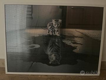 Quadro puzzle incorniciato gatto tigre