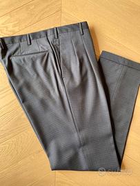 Pantaloni fresco lana GTA microfantasia blu tg. 50