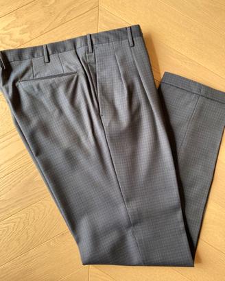 Pantaloni fresco lana GTA microfantasia blu tg. 50