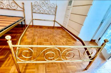 Struttura letto 1 piazza in ottone testiera128x100