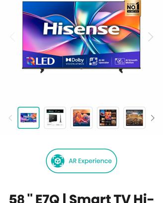 TV Hisense Qled 58 pollici,