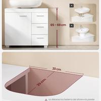 VASAGLE Mobile Sottolavabo per Bagno BBK504W01