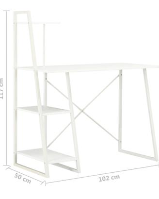 Scrivania con Mensole Bianca 102x50x117 cm