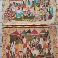 Quadri etnici dipinti a mano su tela con cornice l