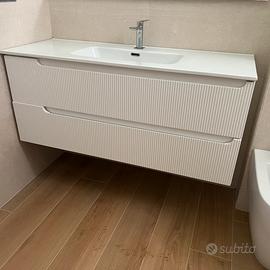 Mobile bagno sospeso con due cassetti 120cm