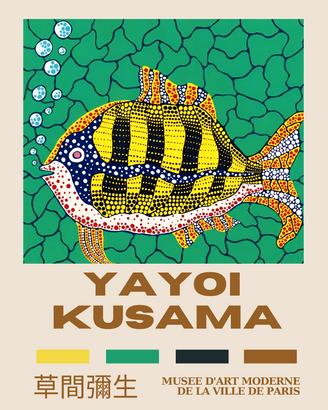 poster Yayoi Kusama Arredo formato A3 japan stile 