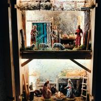 Presepe artigianale in scatola 27x18x9 a LED 