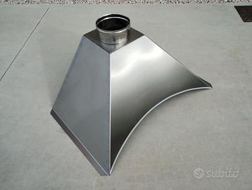 Cappa inox con per barbecue cm. 90x60 con archetto