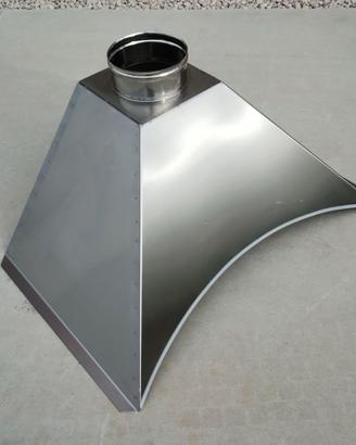 Cappa inox con per barbecue cm. 90x60 con archetto