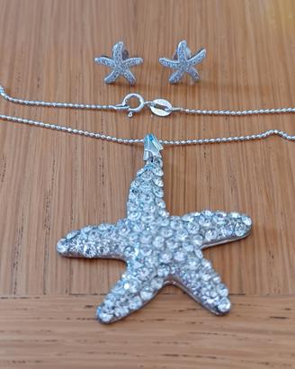 collana e orecchini Argento925 e cristallo 