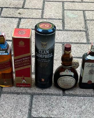 Lotto di 13 di Whisky, Brandy, Liquori  e  Rum