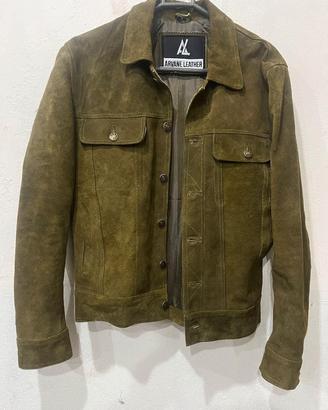 Men's Olive Green Genuine Suede handmade Jacket