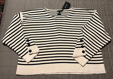 Maglione a righe beige e nere Dutti nuovo