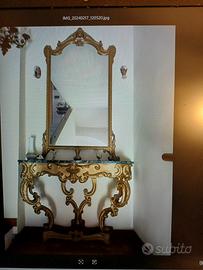 consolle con piano in marmo e specchio