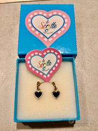 Orecchini a forma di cuore Neri e oro LE SCRITTE