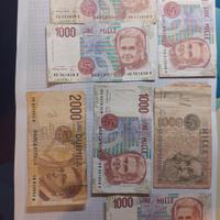 Lotto 7 banconote Italia 