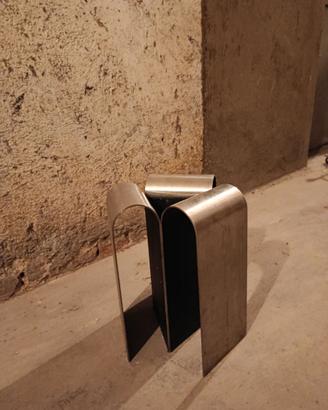 Portaombrelli/vaso in acciaio, vintage
