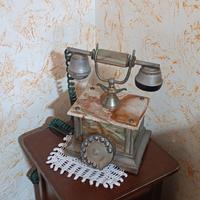 Telefono Vintage in Pregiato Onice e Ottone Anni70