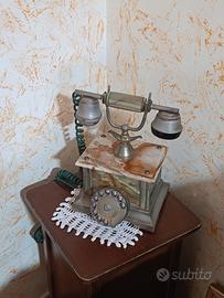 Telefono Vintage in Pregiato Onice e Ottone Anni70
