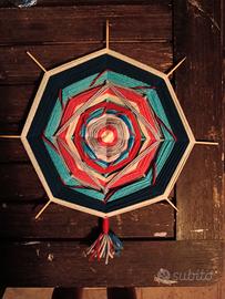 Mandala Tessile Fatto a Mano  Ojo de Dios 8 Punte