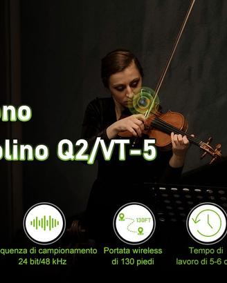 ACEMIC Dual UHF Microfono per 2 violini NUOVO