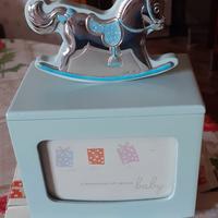 scatola portafoto argento baby nuova