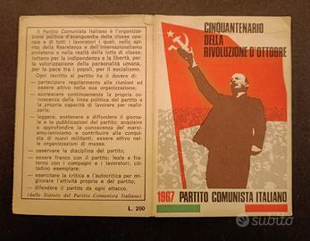 TESSERA PARTITO COMUNISTA ITALIANO 1967