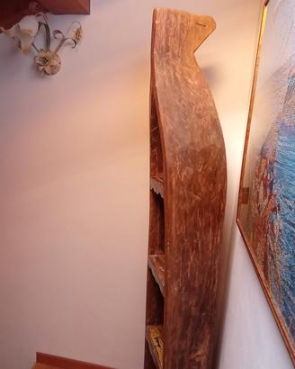 Canoa legno libreria 