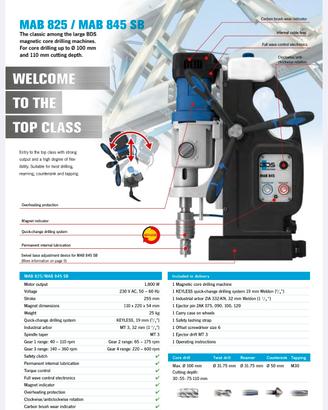 Trapano/carotatrice magnetico BDS  MAB845