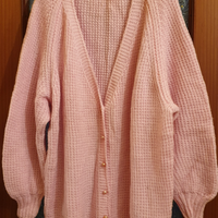 Cardigan maglione lavorato a mano pura lana