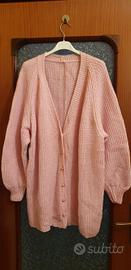 Cardigan maglione lavorato a mano pura lana