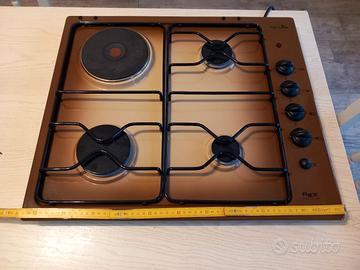 piano rex 3 fuochi +piastra . marrone nuovo