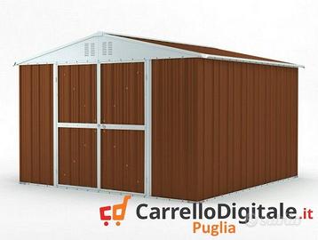 Box struttura lamiera Acciaio 327x307 legno scuro