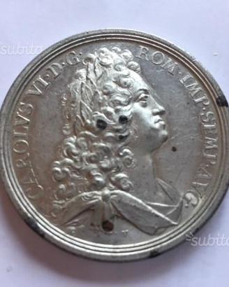 Medaglia busto di Carlo VI - PRIMITIAE DEVICTI
