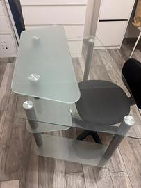 Scrivania x pc in vetro temprato