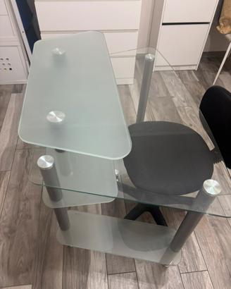 Scrivania x pc in vetro temprato
