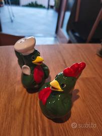 Set sale e pepe Riso Gallo in ceramica Vintage 