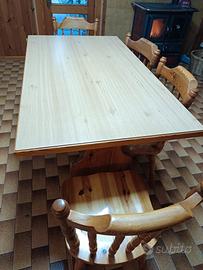 tavolo e 4 sedie in pino massiccio