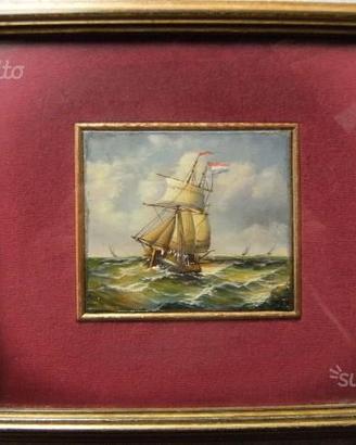 Serie miniature nautiche ad olio